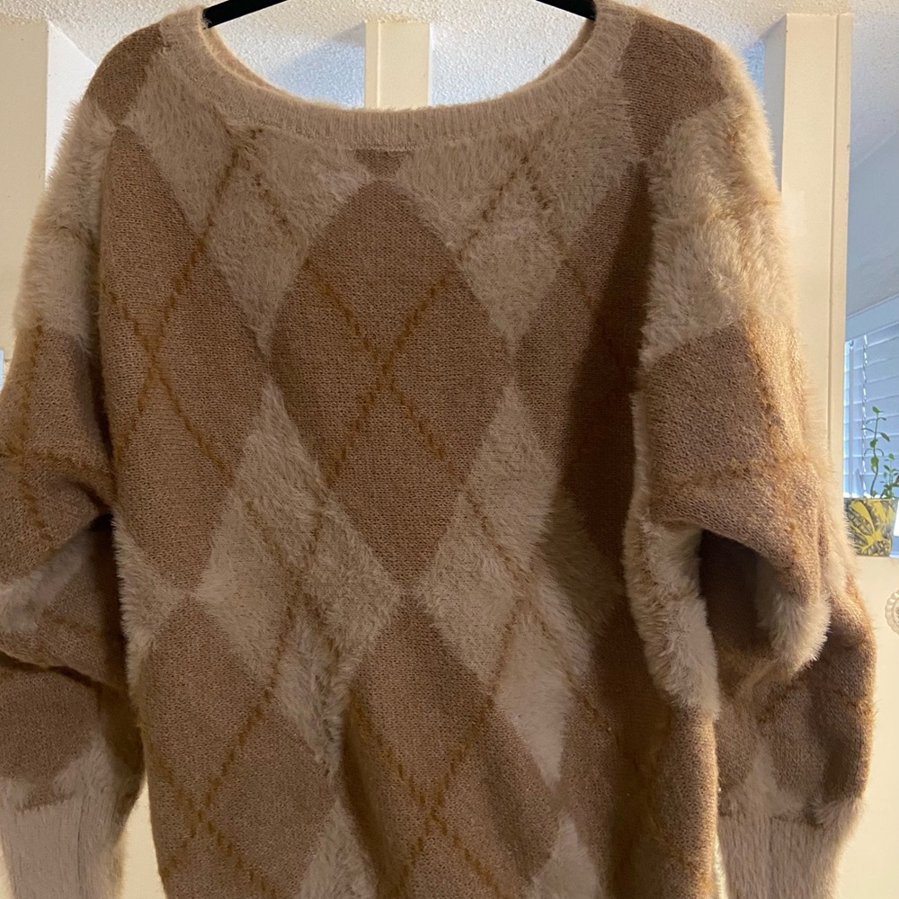 Maurices Brown and Tan Argyle Sweater